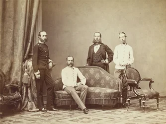 Keizer Franz Joseph I van Oostenrijk met zijn broers, 1864