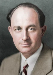 Enrico Fermi, Italiaans-gebore Amerikaanse kernfysicus, ca. 1938
