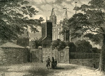 Ingang van het Greenwich Observatorium, in 1840, ca. 1878
