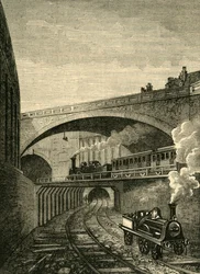 Ingang van de Clerkenwell Tunnel vanaf Farringdon Street, ca. 1876