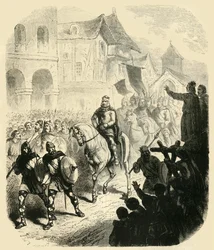 Intocht van Karel Martel in Parijs, na het verslaan van de Saracenen, 732AD, 1890