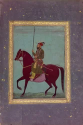 Ruiterportret van Aurangzeb, 17e eeuw
