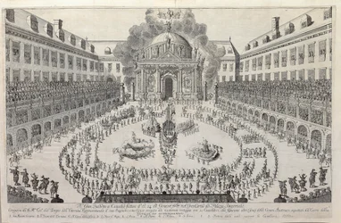 Ruiterballet in de binnenplaats van de Weense Hofburg, 1667