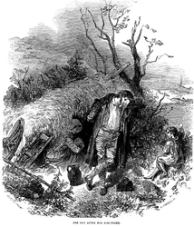 Uitgezette Ierse boerenfamilie, 1848