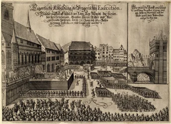 Executie van 27 protestantse leiders op het Oudestadsplein in Praag op 21 juni 1621, 1621