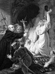 Executie van Thomas Cranmer, Aartsbisschop van Canterbury, Oxford, 1556 midden 19e eeuw
