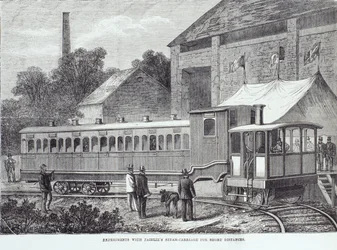 Experimenten met Fairlies stoomwagen voor korte afstanden, augustus 1869