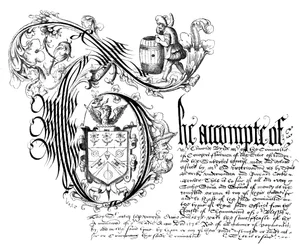 Facsimile uit het boek van rekeningen van de Coopers Company