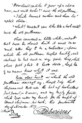 Facsimile van de inscriptie in een exemplaar van The Pickwick Papers, 1839 1912