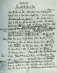 Facsimile pagina van MS voor The Country House, door John Galsworthy, 1907