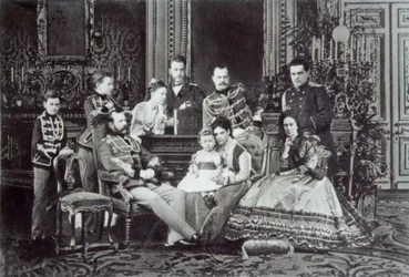 Familieportret van Tsaar Alexander II van Rusland