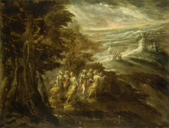 Fantastisch Landschap met Figuren
