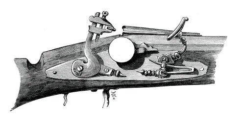 Vuursteen of snaphance van Haddon Hall, Derbyshire, ca. 1620, ca. 1880