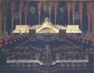 Vuurwerk en verlichting op 25 april 1742 in Moskou, midden 18e eeuw