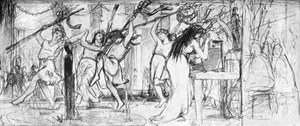 Eerste schets van Het Wijnfeest, ca. 1871, ca. 1880-1882