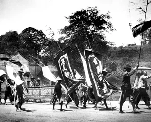 Vaandeldragers, Singapore, 1900