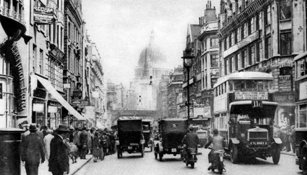 Fleet Street gezien vanaf Salisbury Court, Londen, 1926-1927