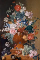 Bloemen in een Terracotta Vaas, 18e eeuw