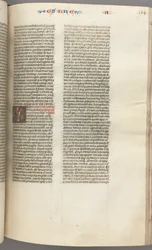 Fol. 184r, Ezra II, gehistorieerde initiaal E, een priester die een altaar bewierookt, c. 1275-1300