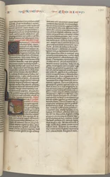 Fol. 190r, Tobit, gehistorieerde initiaal T, Tobit slapend op een bed, ca. 1275-1300