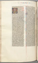 Fol. 368v, Malachi, gehistorieerde initiaal O, Malachi zittend met een rol, c. 1275-1300