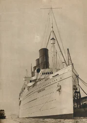 Voormalige koningin van de oceaan, R.M.S. Mauretania van de Cunard White Star Line, 1936