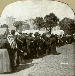 Broodlijn vormen op Jefferson Square, 1906