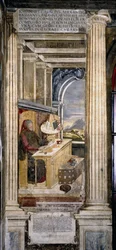 Francesco Petrarca in zijn studeerkamer