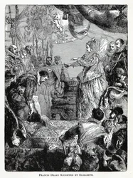 Francis Drake geridderd door Elizabeth