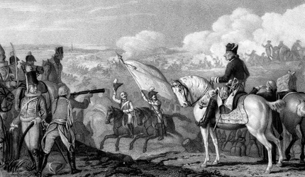 Frederik II, De Grote 1712-1786, Koning van Pruisen vanaf 1740, bij de Slag bij Rossbach, 1757