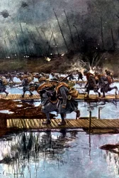 Franse 1e Infanteriekorps oversteek van het Yserkanaal, Eerste Wereldoorlog, 4.45 uur, 31 juli 1917