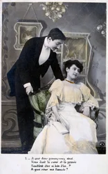 Franse romantische ansichtkaart, ca. 1900