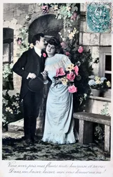 Franse romantische ansichtkaart, ca. 1900