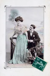 Franse romantische ansichtkaart, ca. 1900