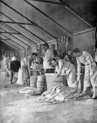 Franse zeelieden in een kamp in Moudros, Lemnos, Griekenland