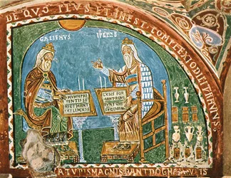 Fresco in de crypte van de kathedraal, Anagni, Italië