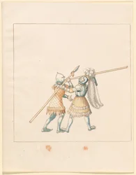 Freydal, Het Boek van Toernooien en Toernooien van Keizer Maximiliaan I: Gevechten...Plaat 150, ca. 1515