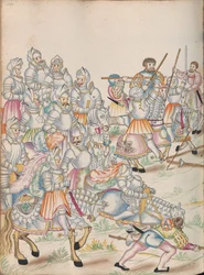 Uit Schemata varia artis athleticae et gladiatoriae (Diagrammen van verschillende atletische en gladiatoriale kunsten)