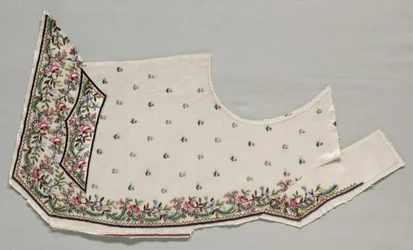 Voorste helft van een vest, eind 1700s