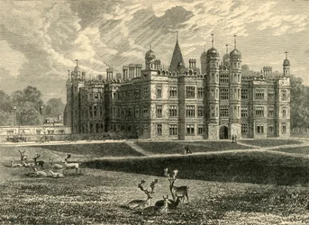 Voorzijde van Burghley House, 1898