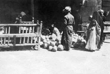 Fruitkraam, Bagdad, Mesopotamië, WOI, 1918