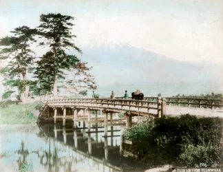 Fujiyama vanuit Yoshiwara, Japan