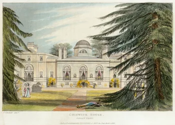 Tuinzijde van Chiswick House, Hounslow, Londen, 1823