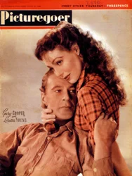 Gary Cooper 1901-1961 en Loretta Young 1913-2000, Amerikaanse acteurs, 1945