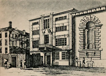 Algemeen Postkantoor, circa 1793 - Gebouwen naast Lloyds Coffee House, 1928