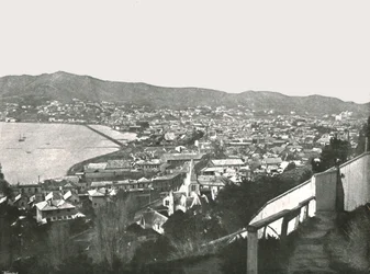 Algemeen uitzicht op de stad, Wellington, Nieuw-Zeeland, 1895