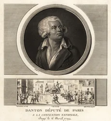 Georges Danton, afgevaardigde van Parijs in de Nationale Conventie, terechtgesteld in 1794