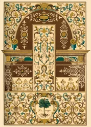 Duitse renaissance plafond- en muurschildering, 1898