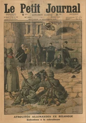 Duitse wreedheden in België: executie door mitrailleur, 1915