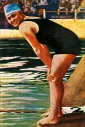 Duitse zwemster Hilde Schrader, 1928